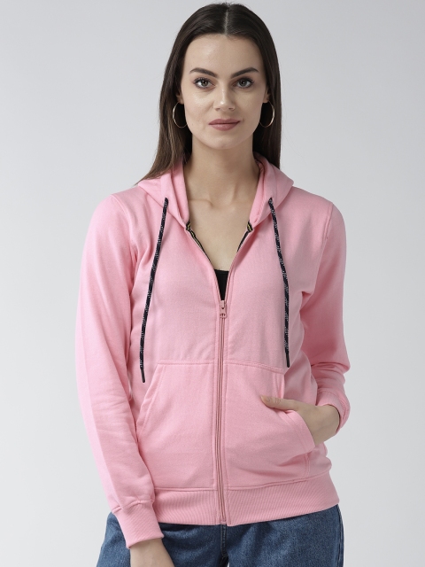 

Fort Collins Women Pink Solid Hooded Sweatshirt