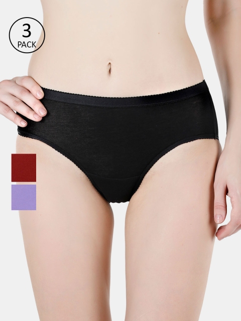 

Bonjour Women Pack of 3 Assorted Solid Basic Briefs RWA9S3802D-PO3-S
