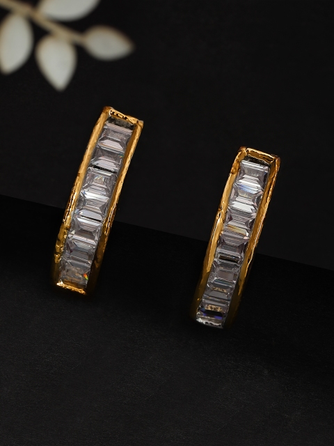 

Rubans Gold-Toned & White Classic Studs