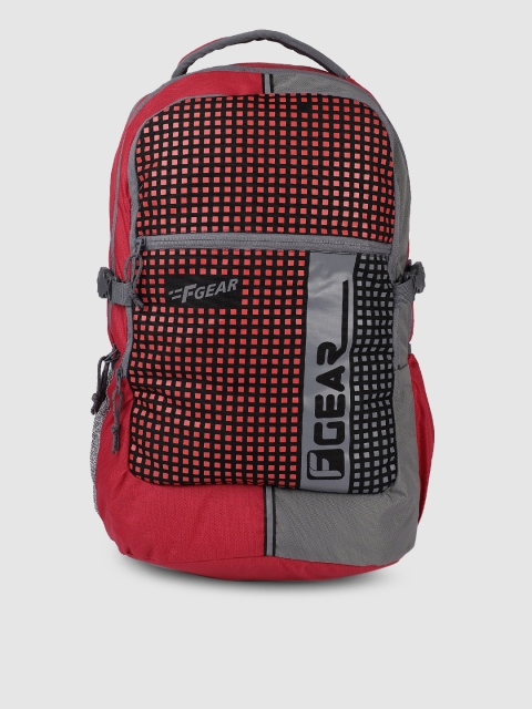 

F Gear Unisex Red & Black Graphic Backpack