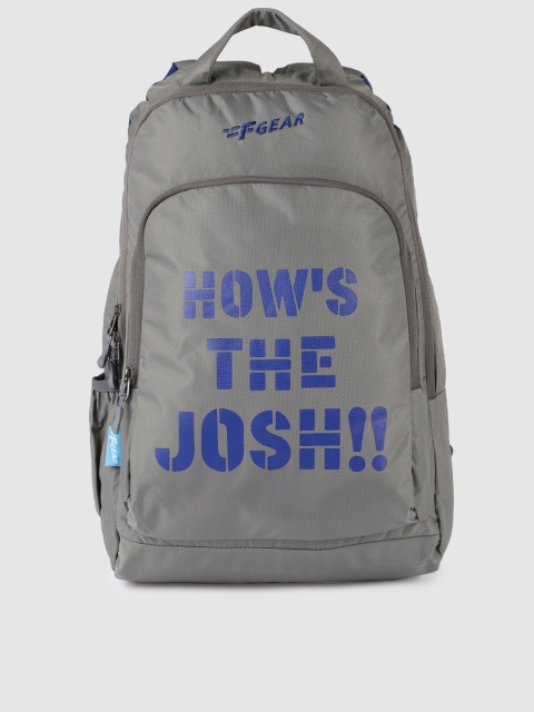 

F Gear Unisex Navy Blue & Grey Typography Double Sided Backpack