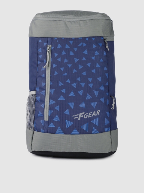 

F Gear Unisex Blue & Grey Flash Graphic Backpack