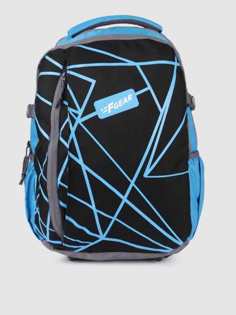 

F Gear Unisex Blue & Black Geometric Talent Doby Laptop Backpack