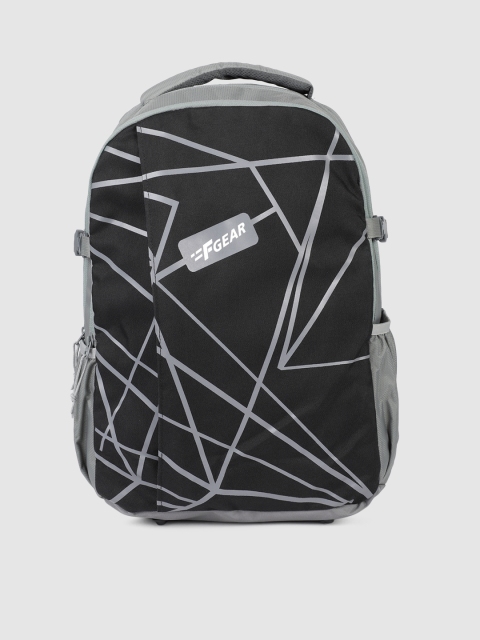 

F Gear Unisex Grey & Black Geometric Talent Doby Backpack