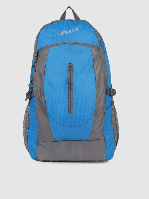

F Gear Unisex Blue & Grey Colourblocked Backpack