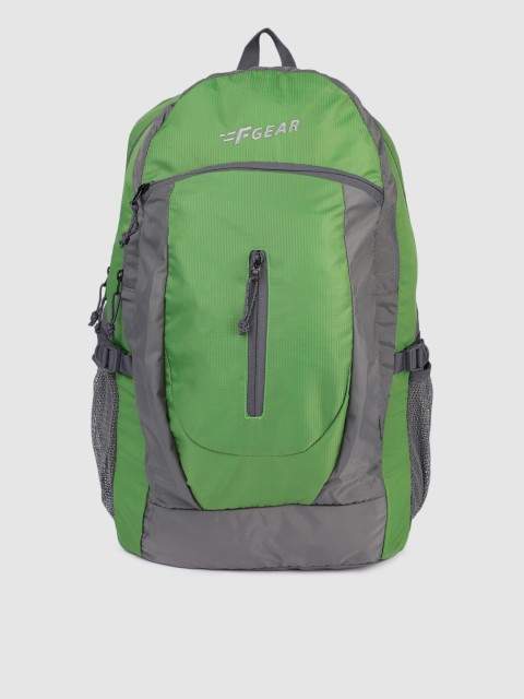 

F Gear Unisex Green & Grey Colourblocked Backpack