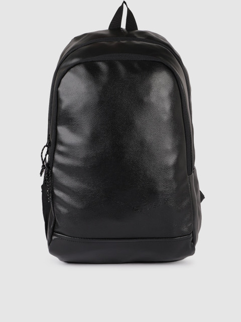 

F Gear Unisex Black Castle Art Leather Solid Backpack