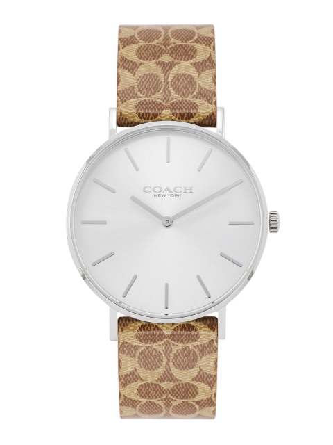 

Coach Women Silver-Toned Leather Analogue Watch CO14503122W