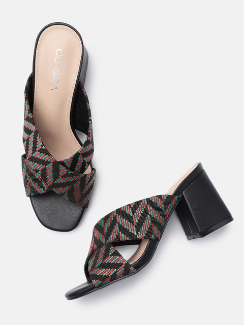 

CORSICA Women Red & Green Woven Design Heels