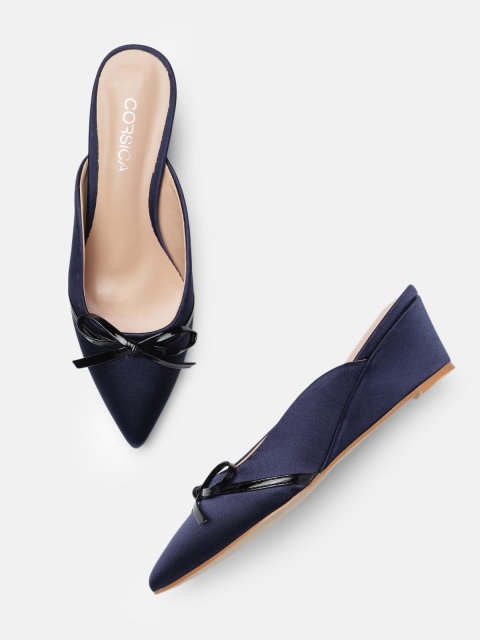 

CORSICA Women Navy Blue Solid Mules