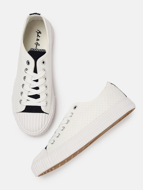 

Mast & Harbour Women White Solid Sneakers