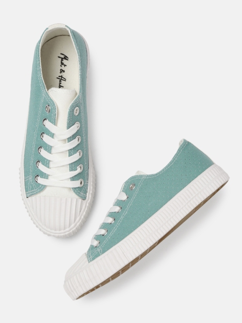 

Mast & Harbour Women Blue Solid Sneakers