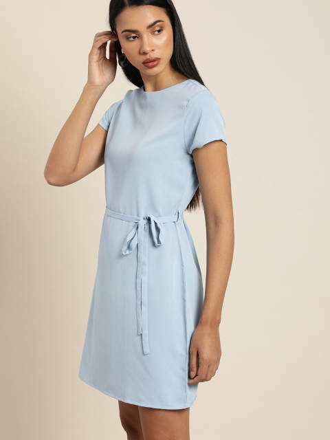 

her by invictus Women Blue Solid A-Line Dress