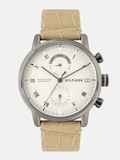 

Tommy Hilfiger Men Off-White Genuine Leather Analogue Watch