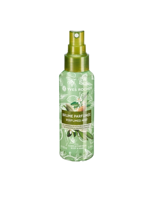 

Yves Rocher Almond & Orange Blossom Perfumed Sustainable Body & Hair Mist 100ml, Green