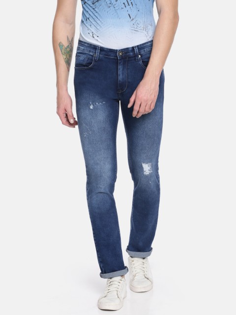 

Pepe Jeans Men Blue Vapour Slim Fit Low-Rise Mildly Distressed Stretchable Jeans
