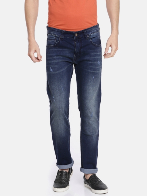 

Pepe Jeans Men Blue Caleb Vapour Slim Fit Low-Rise Low Distress Stretchable Jeans