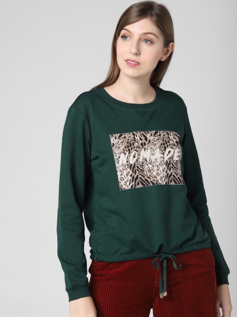 

Vero Moda Women Green Printed Sweatshirt