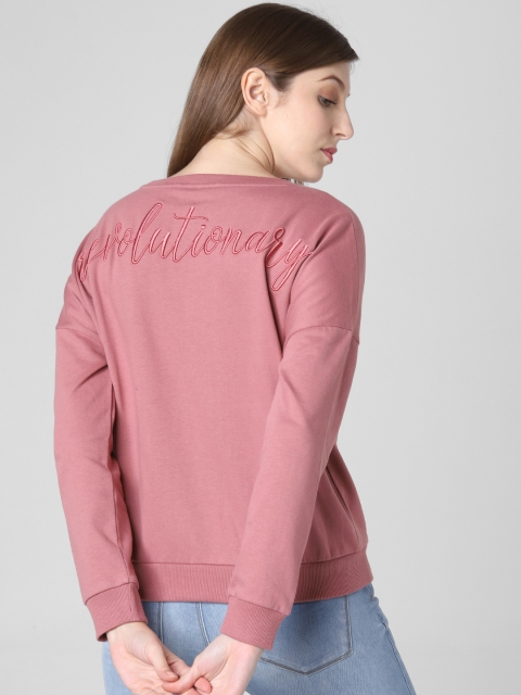 

Vero Moda Women Pink Embroidered Sweatshirt