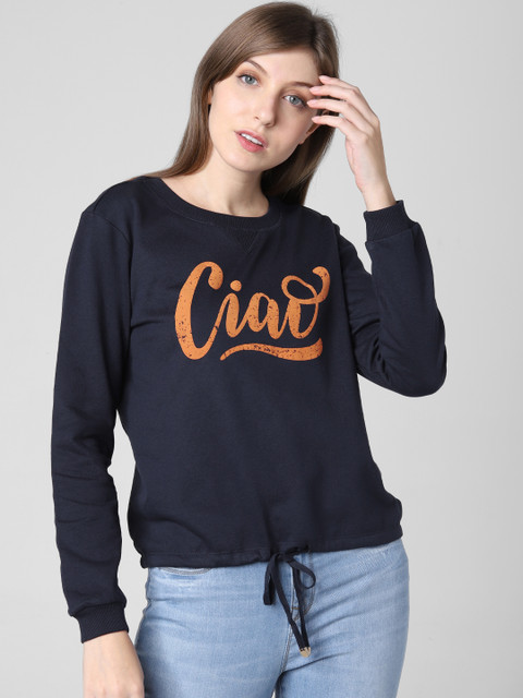 

Vero Moda Women Navy Blue Printed Sweatshirt