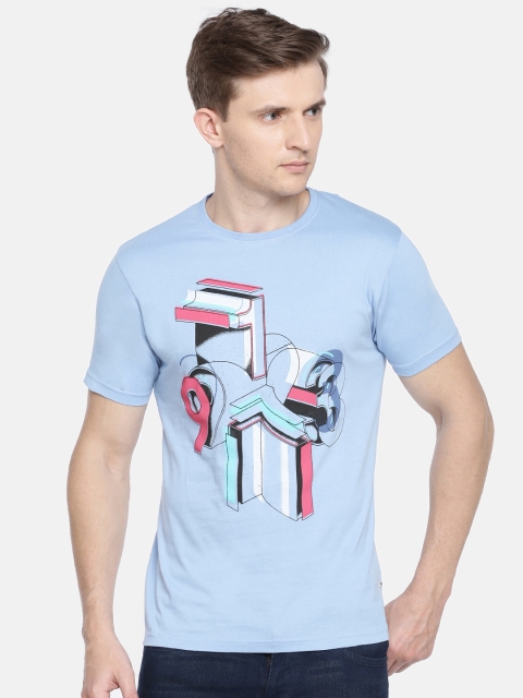 

Pepe Jeans Men Blue Printed Slim Fit Round Neck T-shirt