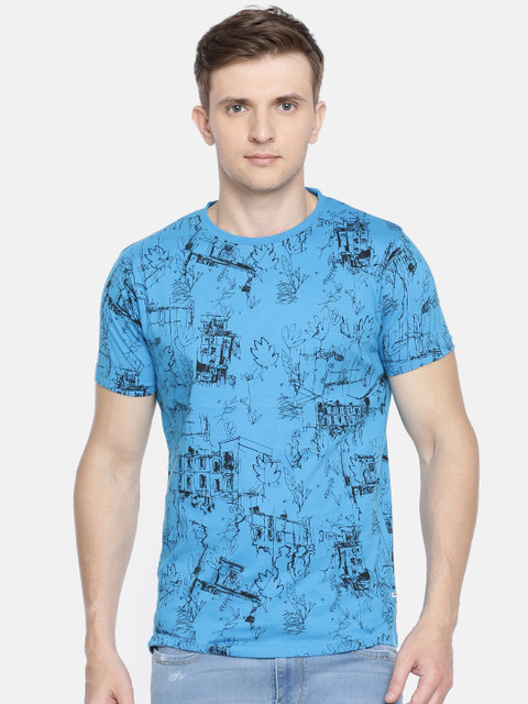 

Pepe Jeans Men Blue Slim Fit Printed Round Neck T-shirt