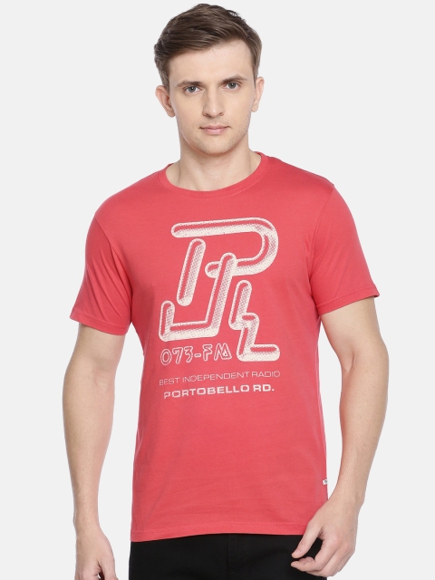 

Pepe Jeans Men Pink Slim Fit Printed Round Neck T-shirt