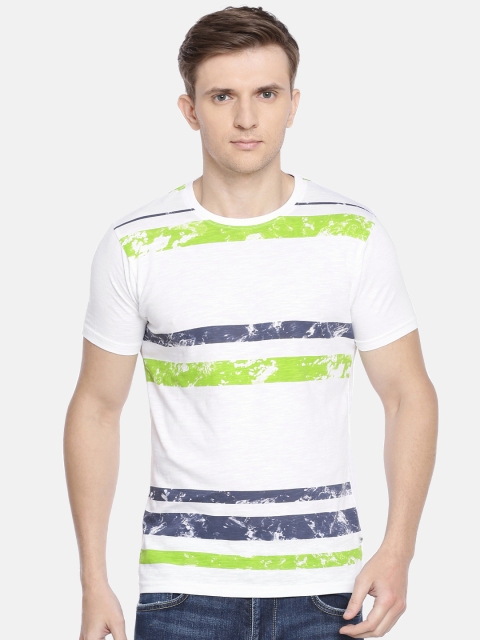 

Pepe Jeans Men White & Green Slim Fit Printed Round Neck T-shirt