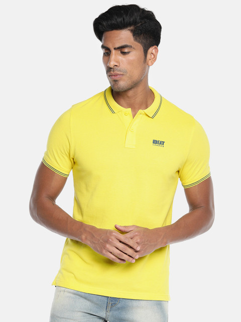 

Pepe Jeans Men Yellow Solid Polo Collar T-shirt