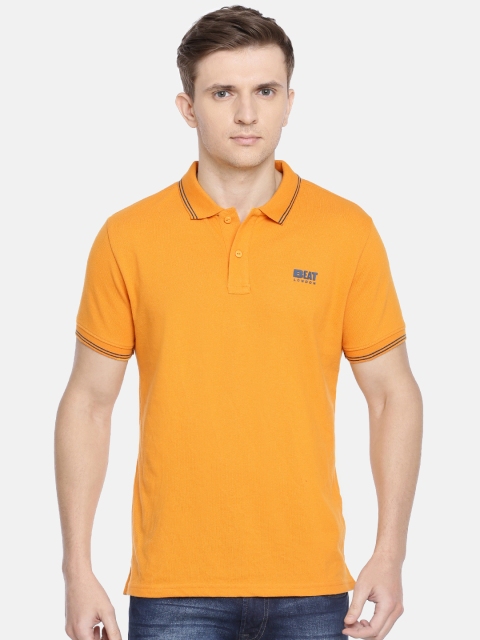 

Pepe Jeans Men Mustard Yellow Solid Polo Collar T-shirt