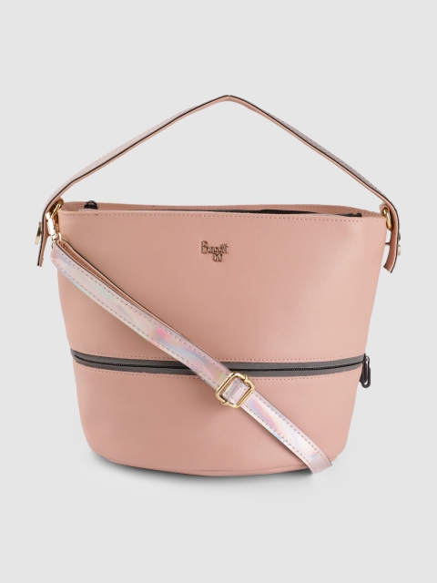 

Baggit Pink Solid Hobo Bag