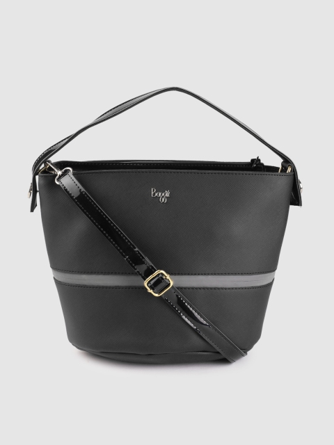 

Baggit Black Solid Hobo Bag