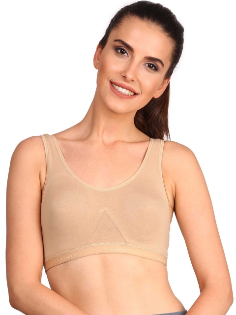 

Jockey Beige Solid Non-Wired Lightly Padded Sports Bra 1376-0105-SKIN