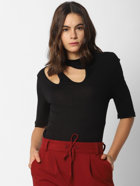 

ONLY Women Black Solid Top