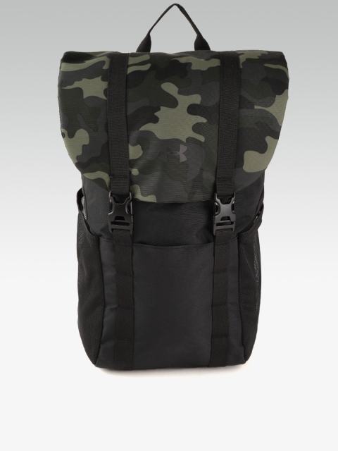 

UNDER ARMOUR Unisex Black & Olive Green Camouflage Print Sportstyle Laptop Rucksack