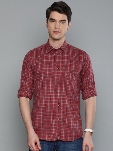 

Louis Philippe Sport Men Red & Navy Blue Slim Fit Checked Casual Shirt