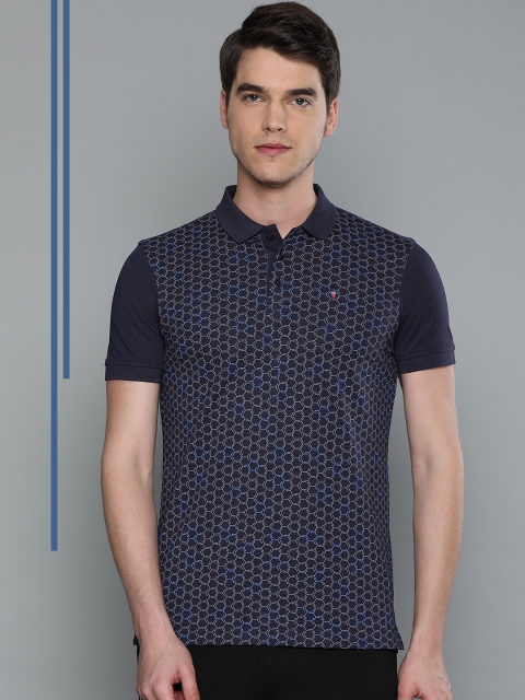 

Louis Philippe Sport Men Navy Blue Solid Polo Collar T-shirt