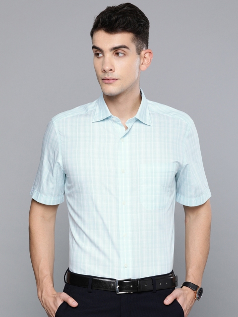 

Louis Philippe Men Blue & White Classic Fit Checked Formal Shirt