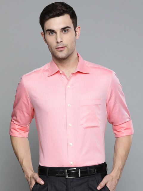 

Louis Philippe Men Pink Classic Regular Fit Self Design Formal Shirt