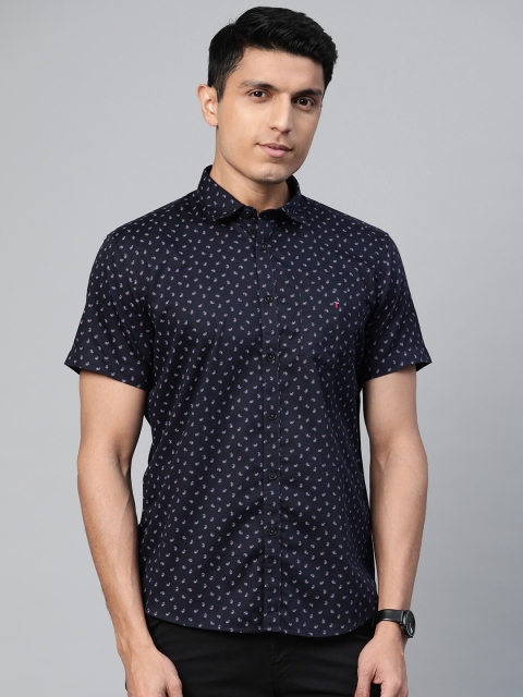 

Louis Philippe Sport Men Slim Fit Navy Blue & Red Printed Casual Shirt