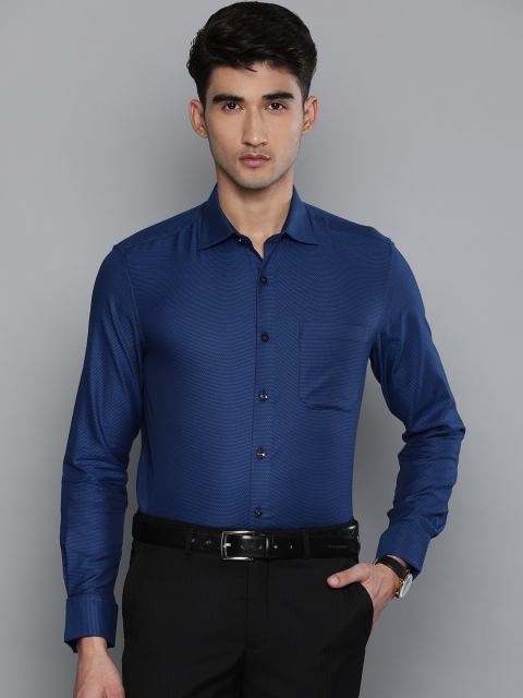 

Louis Philippe Men Blue Classic Fit Self Design Formal Shirt