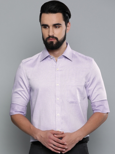 

Louis Philippe Men Purple Classic Regular Fit Self Design Formal Shirt
