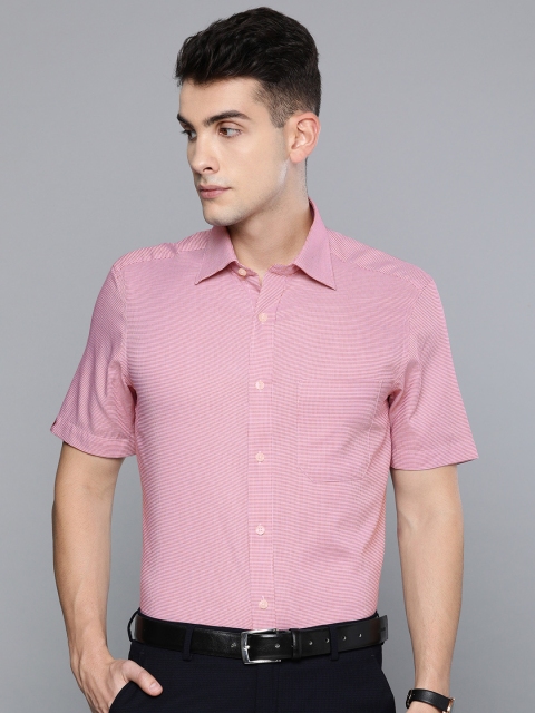 

Louis Philippe Men Pink & White Classic Regular Fit Self Design Formal Shirt