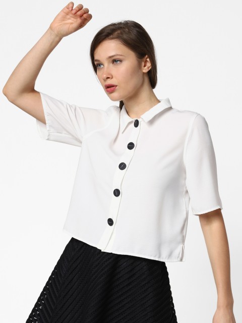 

ONLY Women White Regular Fit Solid Casual Shirt