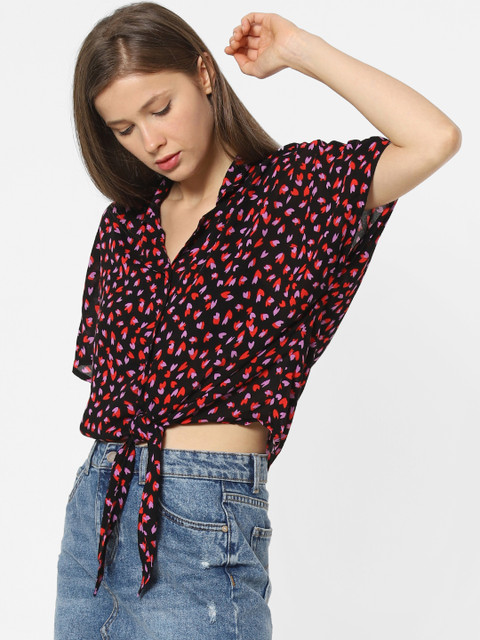 

ONLY Women Black Heart Print Top