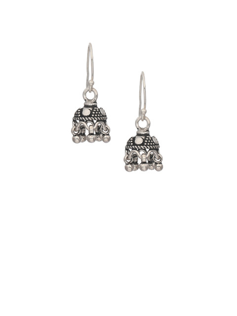 

Silverholic Silver-Toned Classic Jhumkas