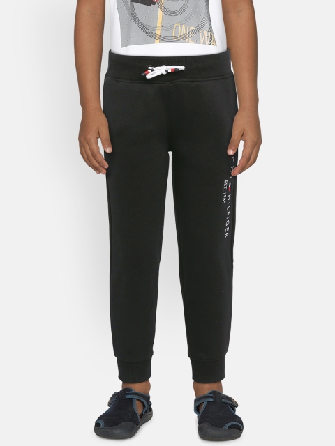 

Tommy Hilfiger Boys Black Solid Track Pants