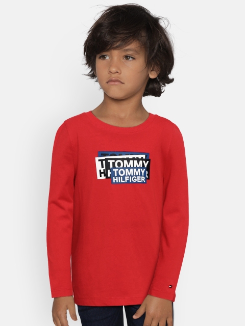 

Tommy Hilfiger Boys Red Printed Round Neck T-shirt