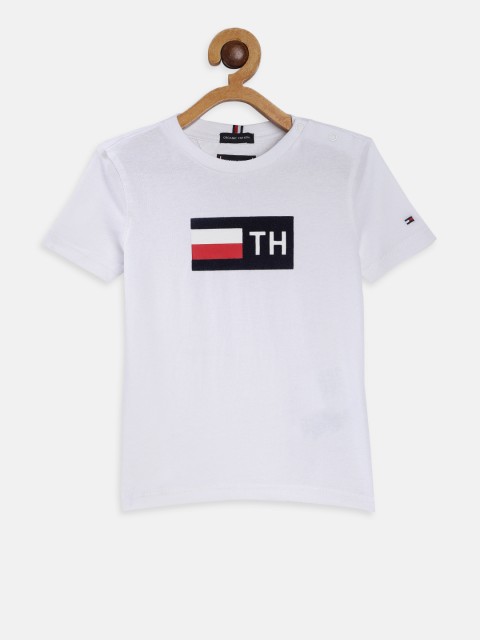 

Tommy Hilfiger Boys White Printed Round Neck T-shirt