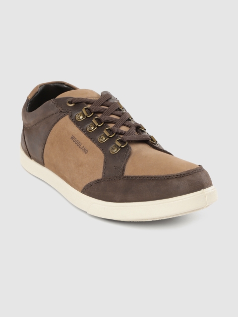 

Woodland Men Brown Nubuck Colourblocked Sneakers